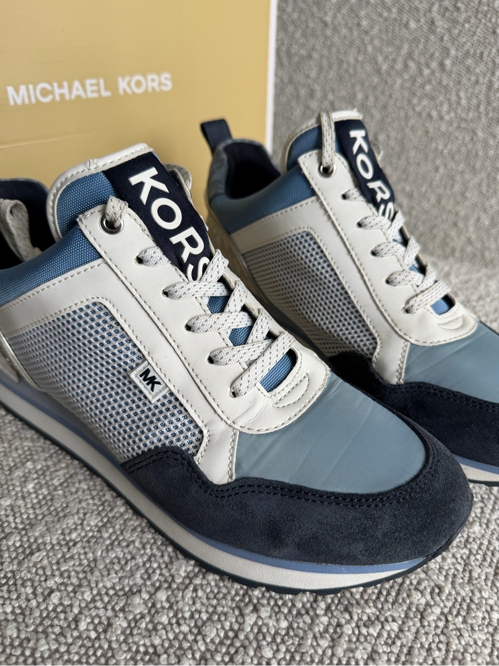 Michael Kors Men's Navy, Light Blue and White Lace-Up Sneakers